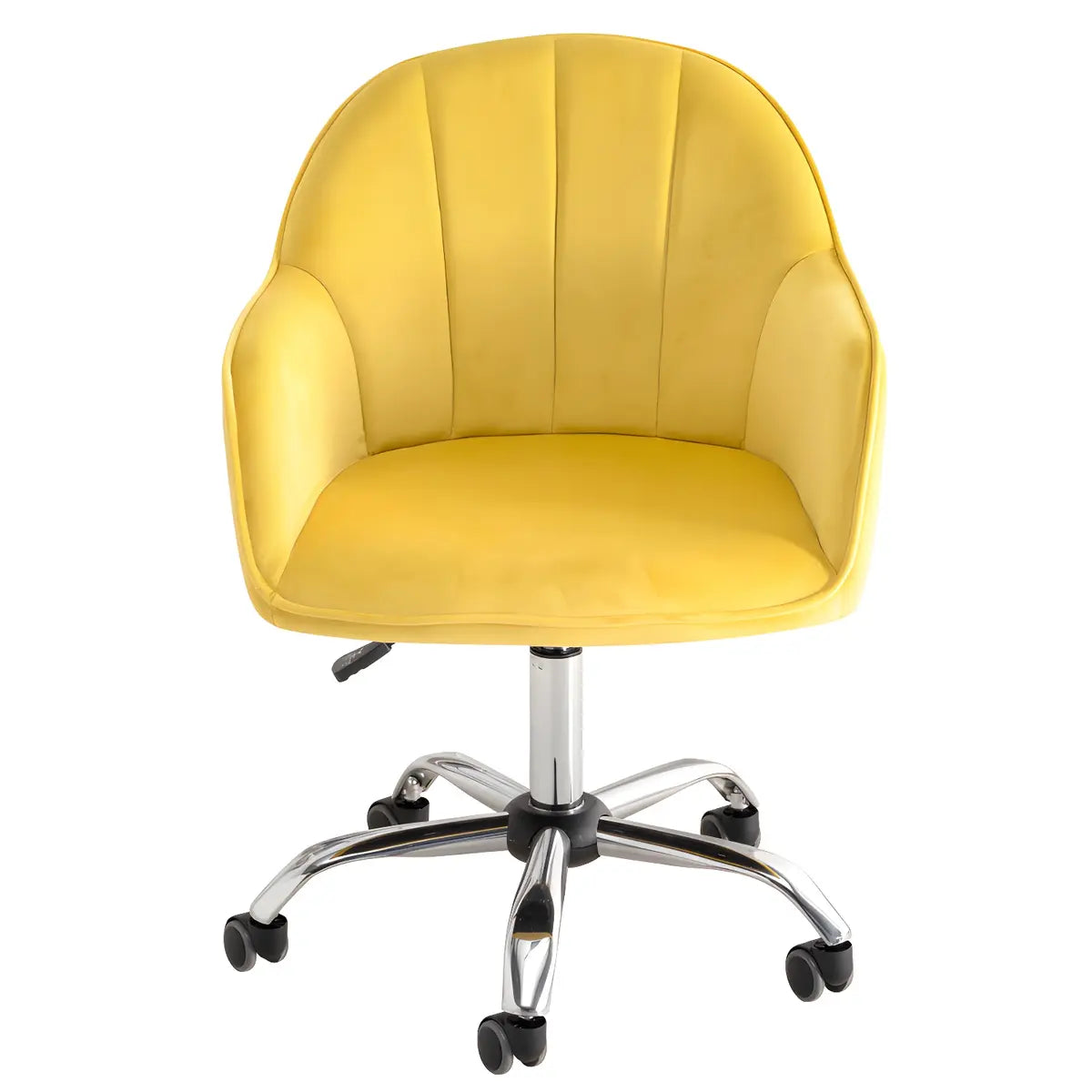 Pink Adjustable Ergonomic Velvet Swivel Office Chair Image - 10
