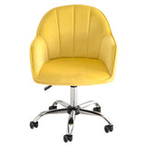 Pink Adjustable Ergonomic Velvet Swivel Office Chair Image - 10