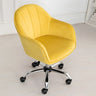 Pink Adjustable Ergonomic Velvet Swivel Office Chair Image - 2
