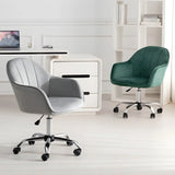 Pink Adjustable Ergonomic Velvet Swivel Office Chair Image - 4