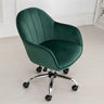 Pink Adjustable Ergonomic Velvet Swivel Office Chair Image - 5