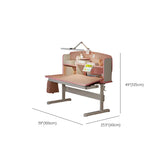 Pink Adjustable Ergonomic Wood Kids Desk with Hutch #size