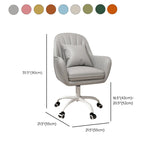 Pink Adjustable Swivel Leather Fixed Arms Office Chair #size