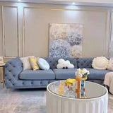 Pink Baby Fleece Square Arm Tufted Modular Sofa Chaise Image - 8