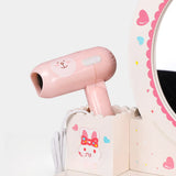 Pink Bunny Princess Vanity Set with Mirror and Storage Image - 10