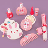 Pink Bunny Princess Vanity Set with Mirror and Storage Image - 11