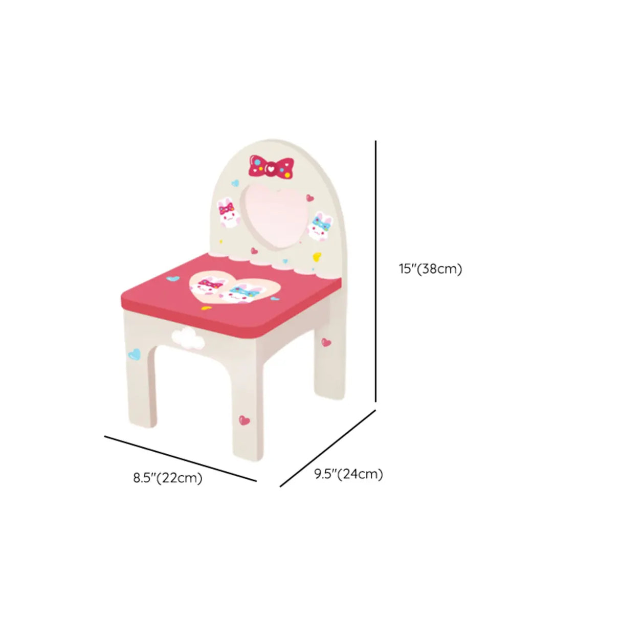 Pink Bunny Princess Vanity Set with Mirror and Storage Image - 14