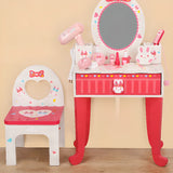 Pink Bunny Princess Vanity Set with Mirror and Storage Image - 4