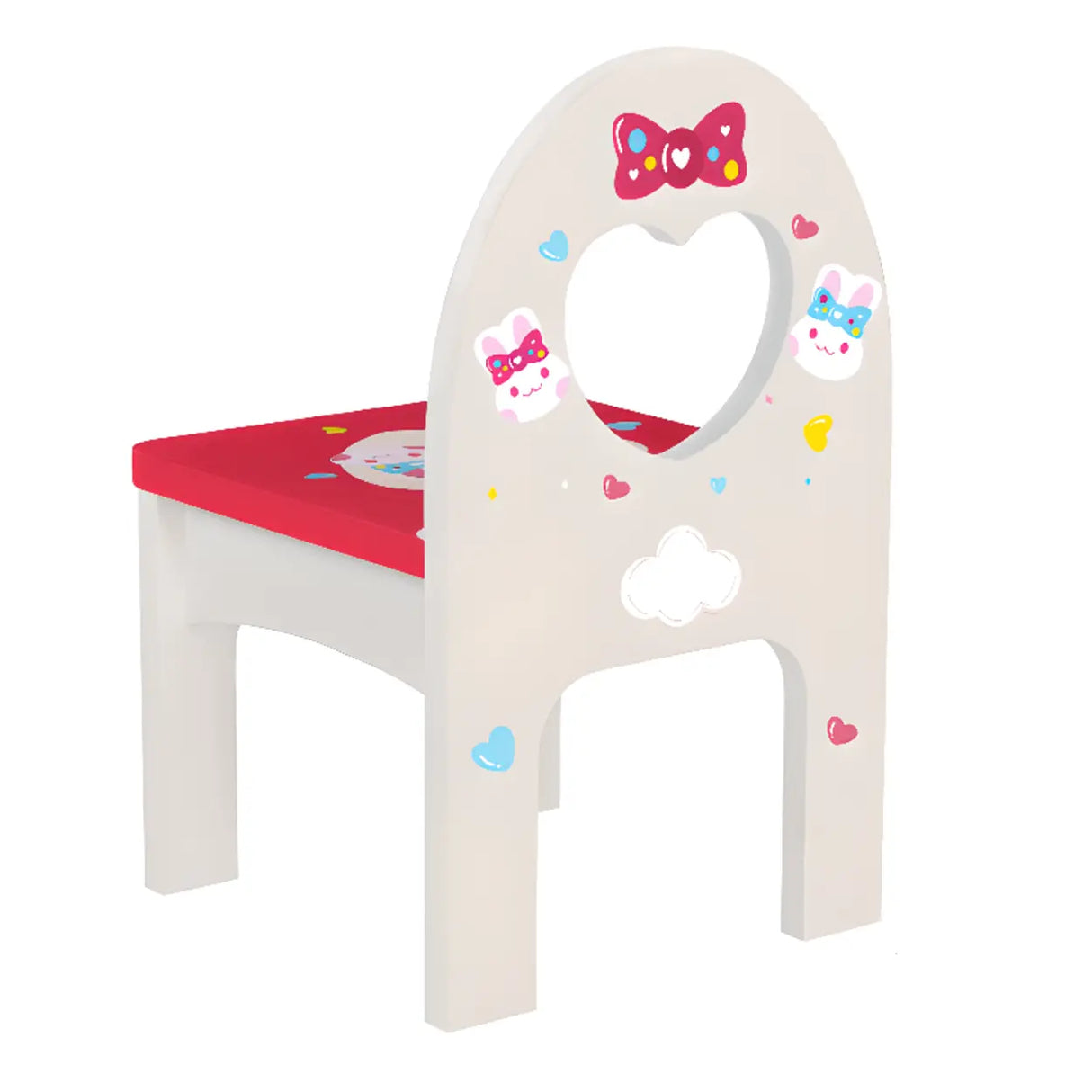 Pink Bunny Princess Vanity Set with Mirror and Storage Image - 6