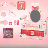 Pink Bunny Princess Vanity Set with Mirror and Storage Image - 7