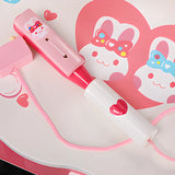 Pink Bunny Princess Vanity Set with Mirror and Storage Image - 9