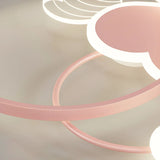 Pink Circle Loving Heart LED Flush Mount Ceiling Light Image - 12