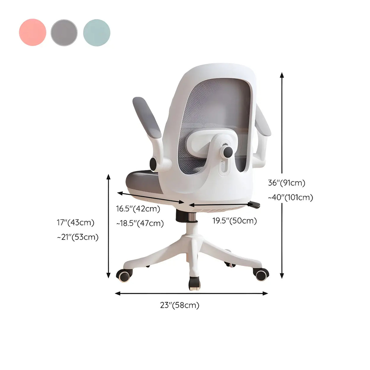 Pink Contemporary Mesh Ergonomic Swivel Office Chair 