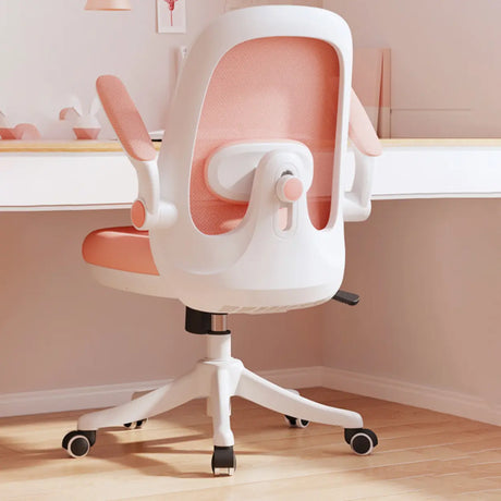 Pink Contemporary Mesh Ergonomic Swivel Office Chair Image - 1