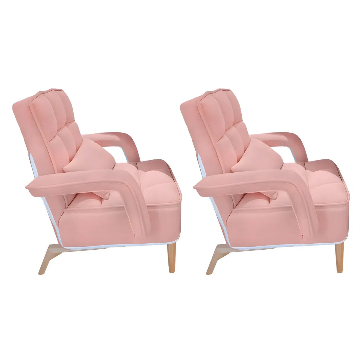 Pink Contemporary Plush Fabric Home Office Chairs Image - 11