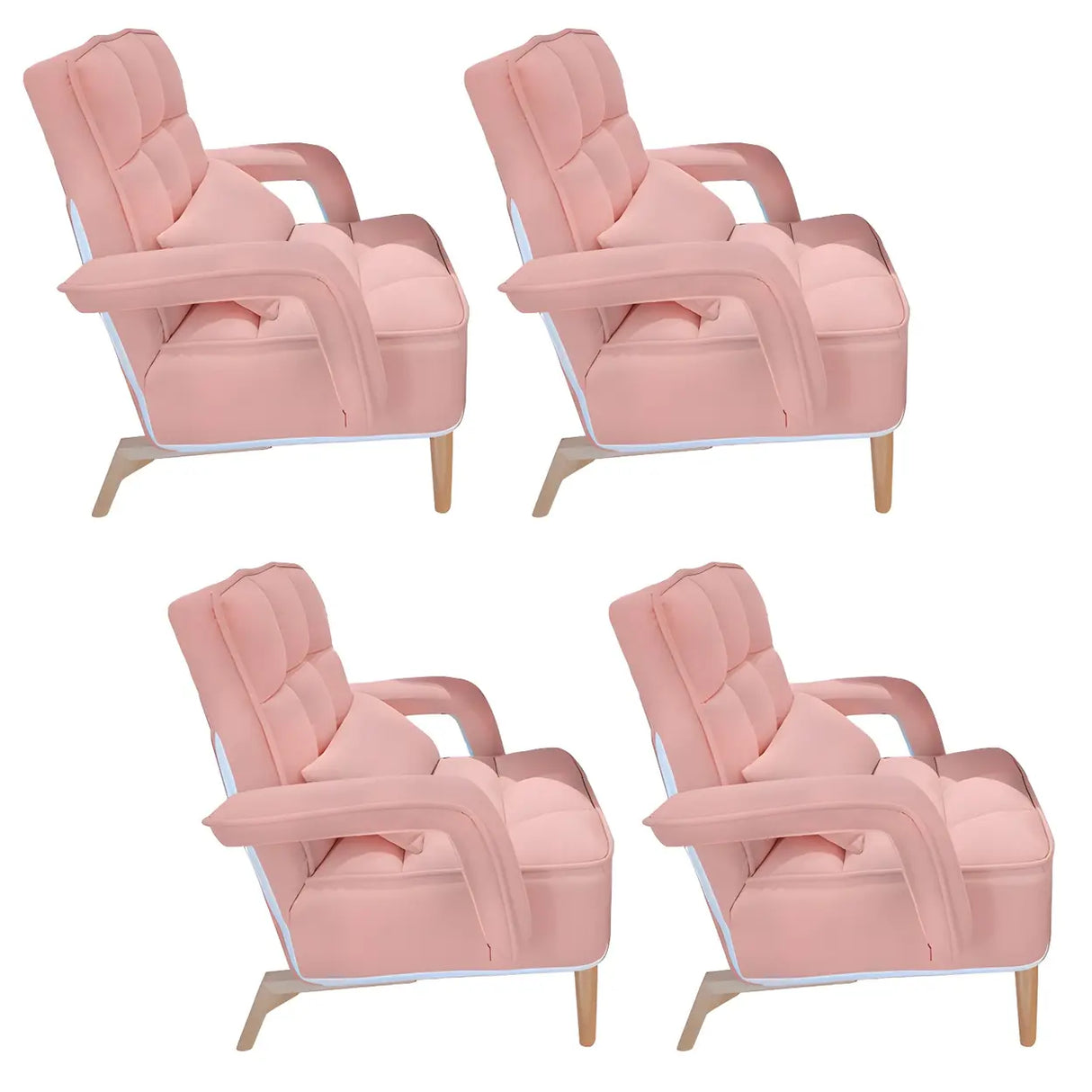Pink Contemporary Plush Fabric Home Office Chairs Image - 13