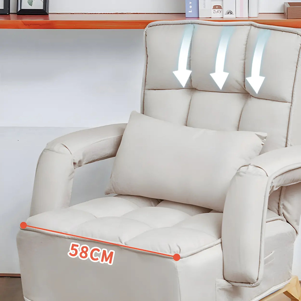 Pink Contemporary Plush Fabric Home Office Chairs Image - 15