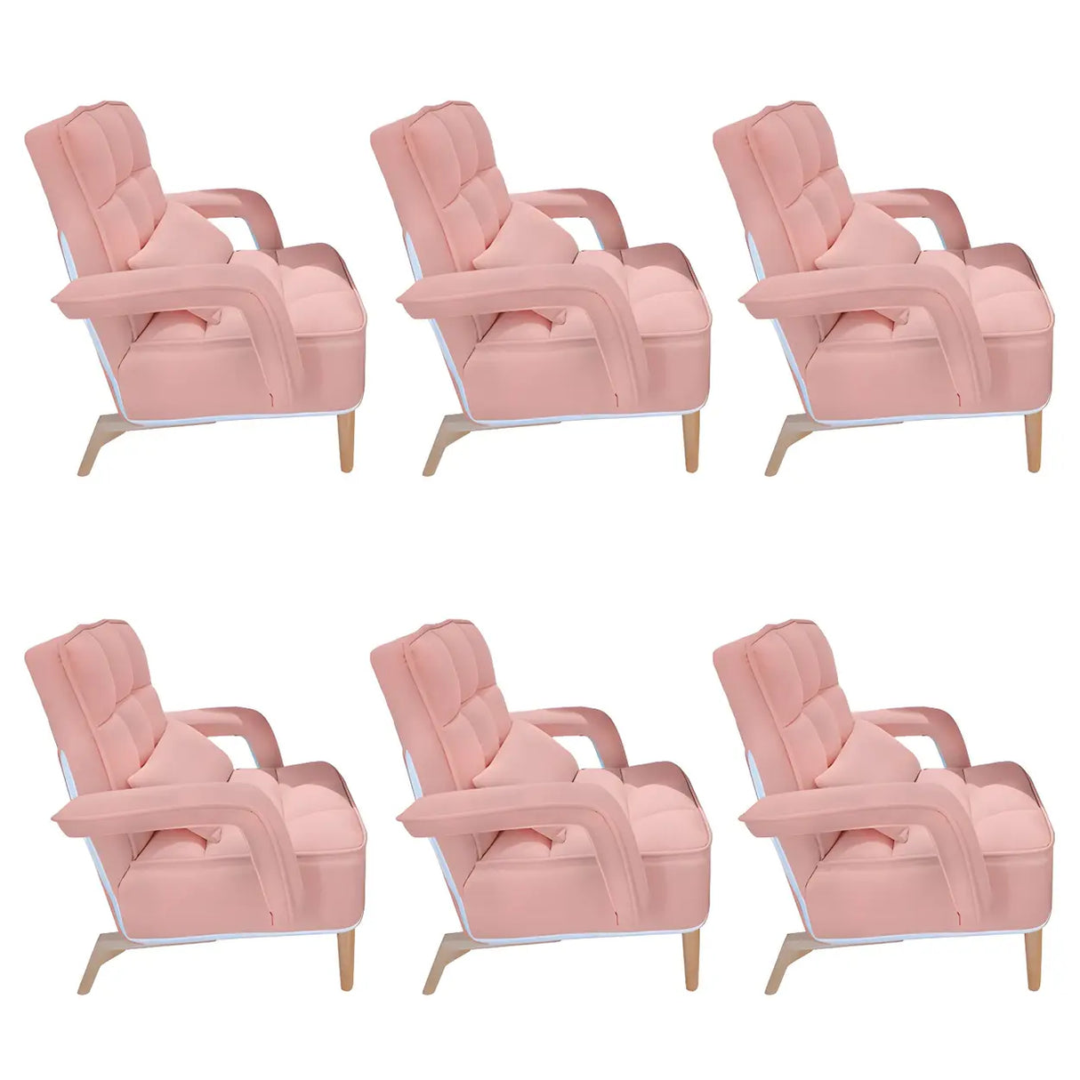 Pink Contemporary Plush Fabric Home Office Chairs Image - 16