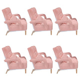 Pink Contemporary Plush Fabric Home Office Chairs Image - 16