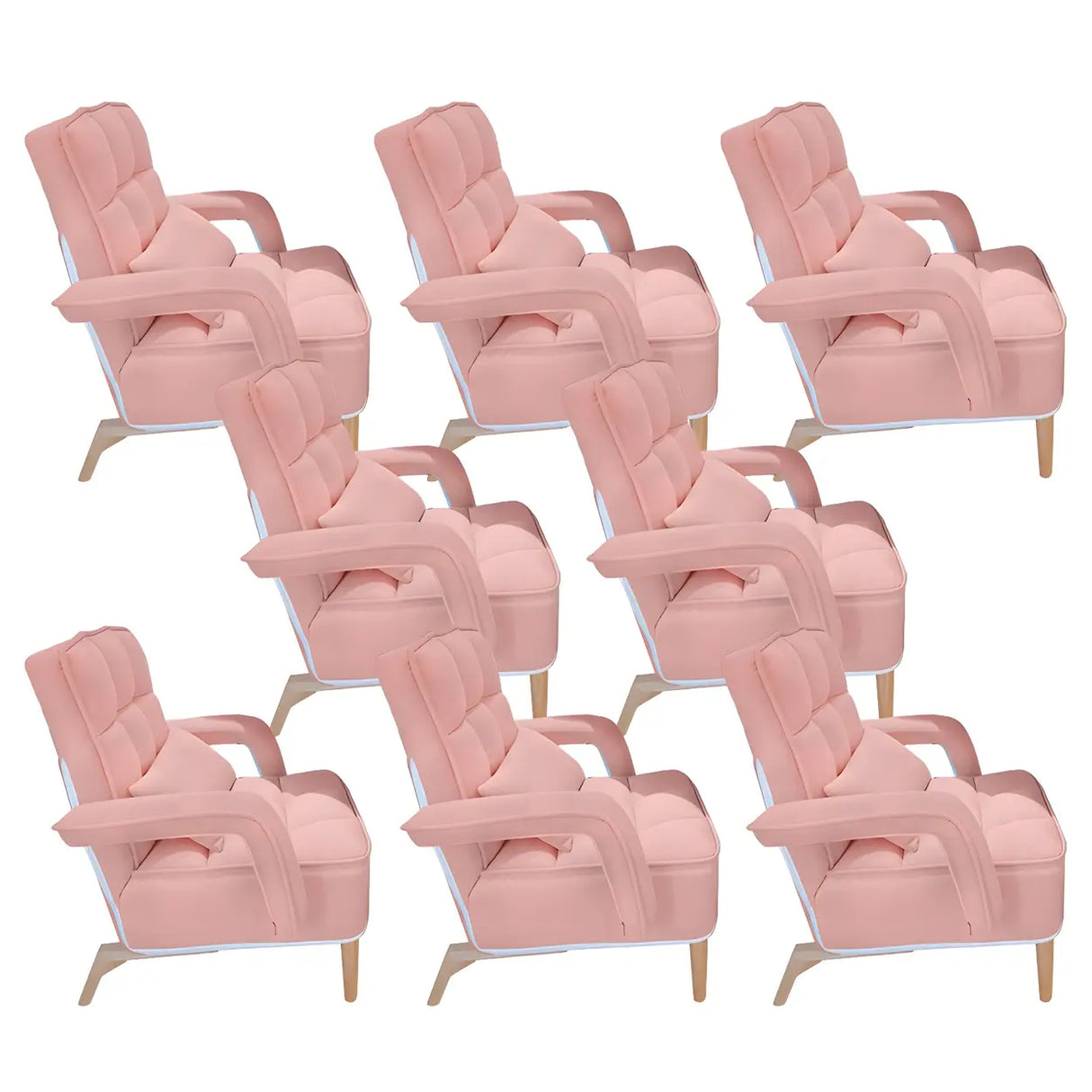Pink Contemporary Plush Fabric Home Office Chairs Image - 17