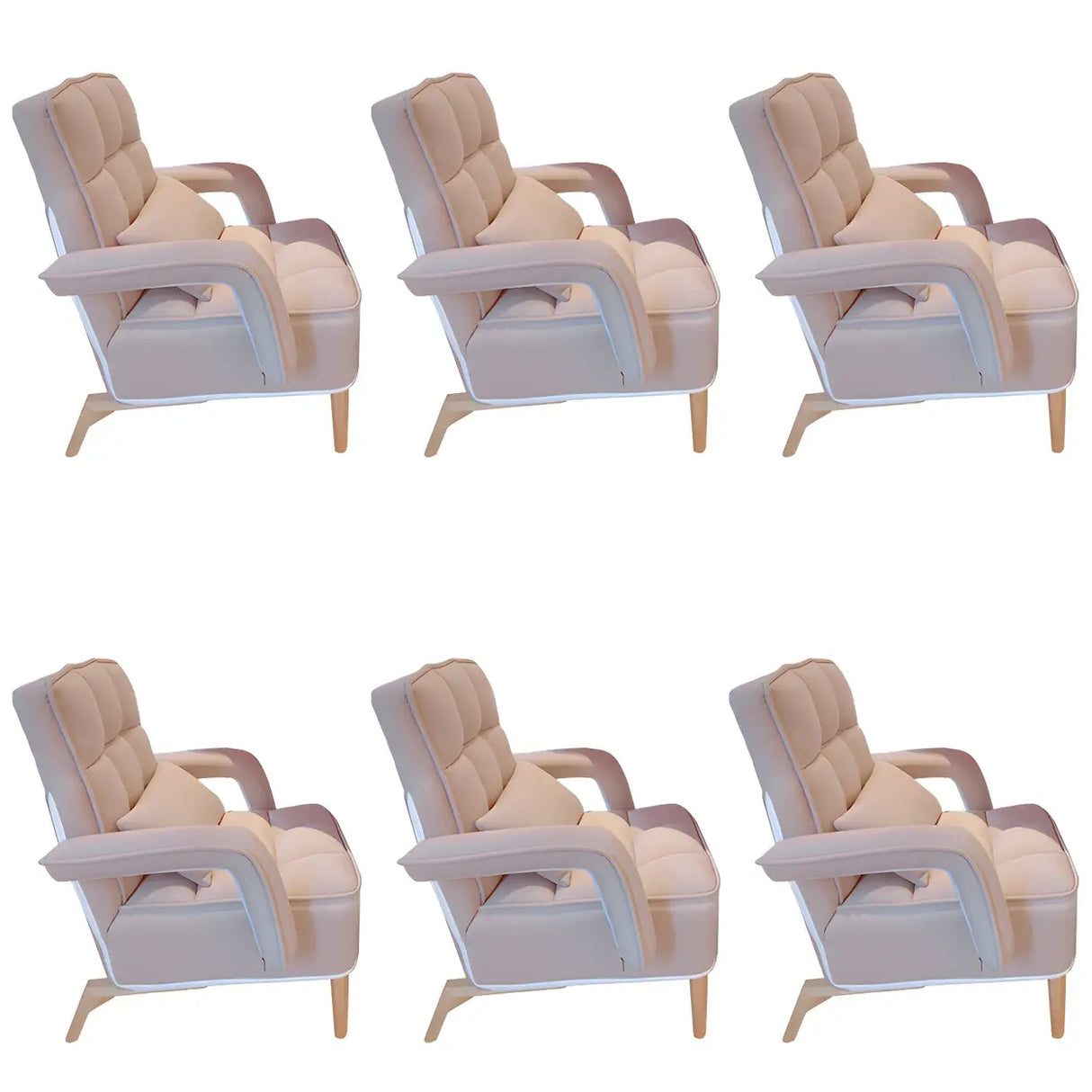 Pink Contemporary Plush Fabric Home Office Chairs Image - 6