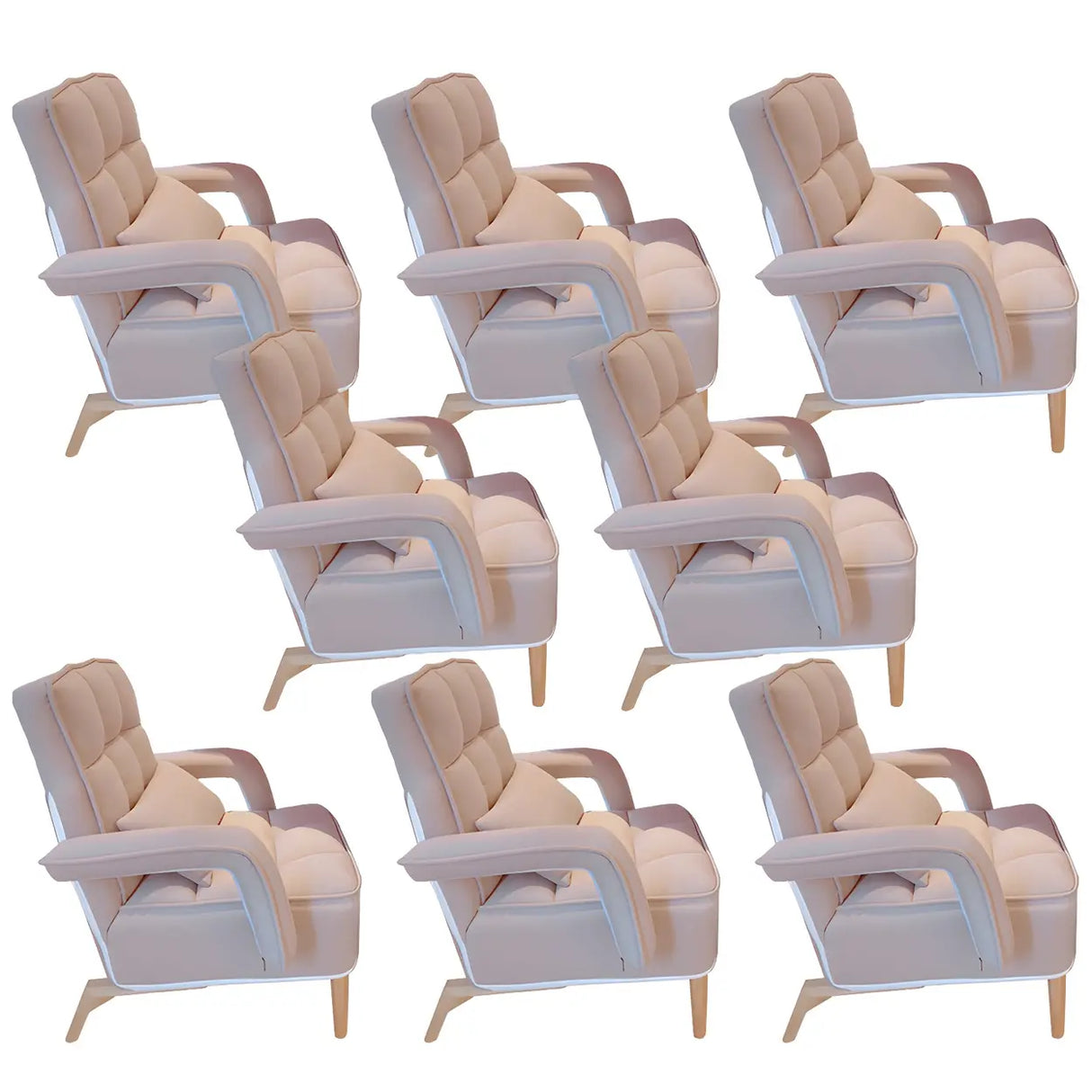 Pink Contemporary Plush Fabric Home Office Chairs Image - 9