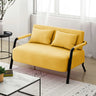 Pink Cotton Linen Pillow Back Tuxedo Arm Loveseat Image - 5