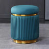 Pink Cylindrical Upholstered Velvet Gold Accent Vanity Stool Image - 5