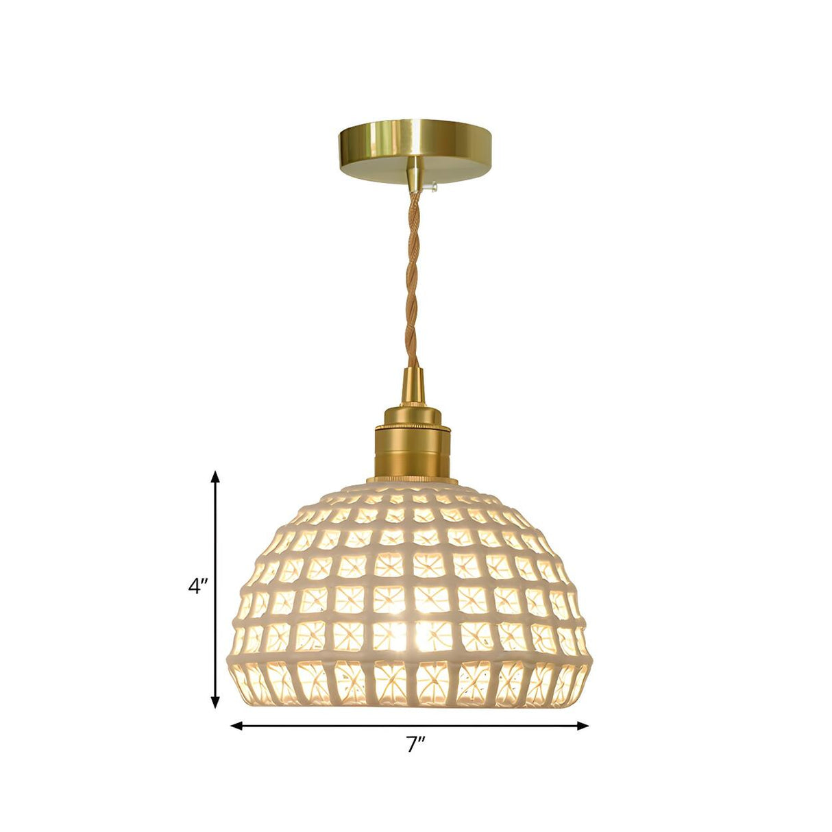 Pink Dome Vintage Stylish Metal Hollow Out Pendant Light Image - 10