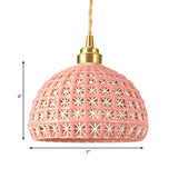 Pink Dome Vintage Stylish Metal Hollow Out Pendant Light #size