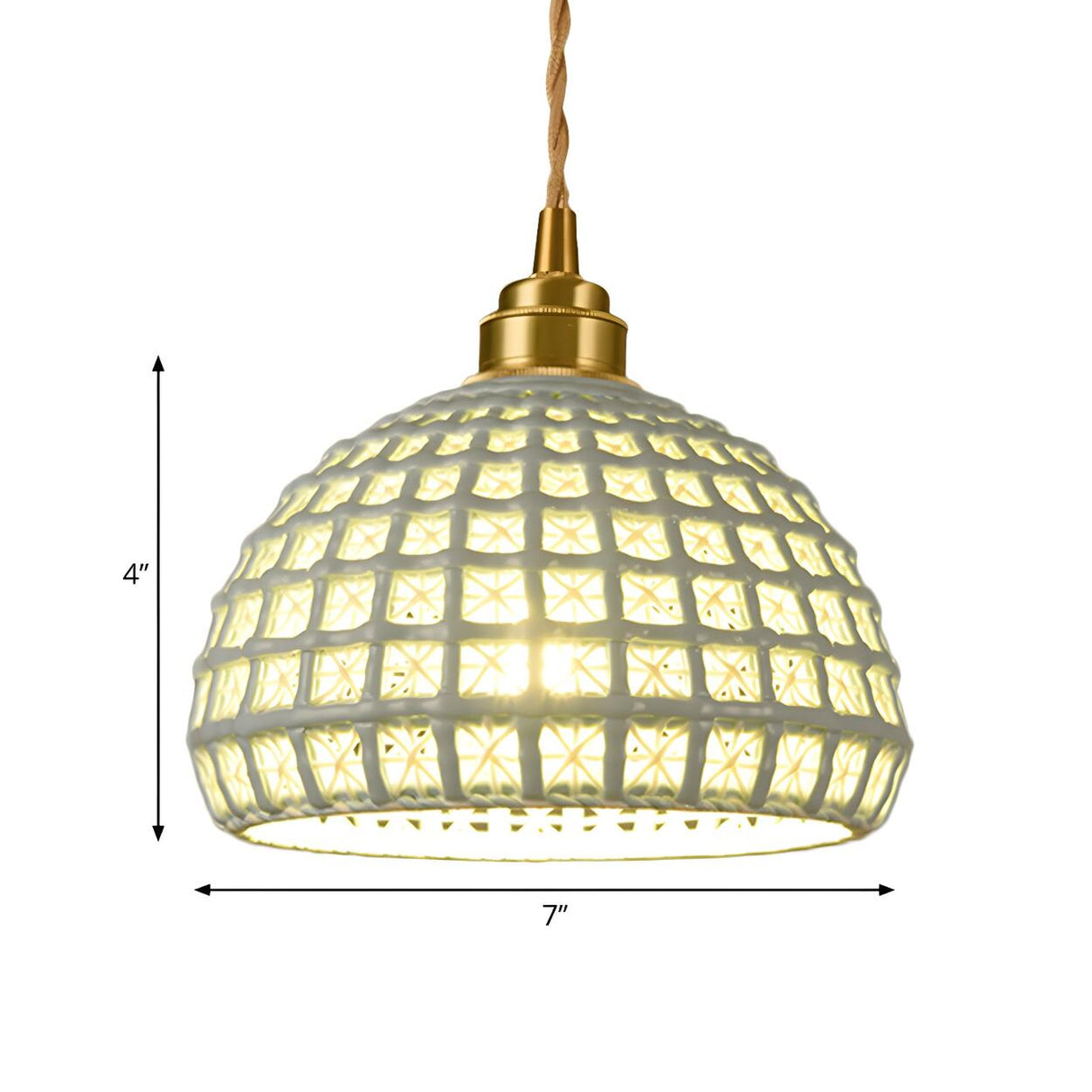 Pink Dome Vintage Stylish Metal Hollow Out Pendant Light Image - 17