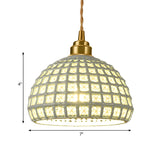 Pink Dome Vintage Stylish Metal Hollow Out Pendant Light Image - 17