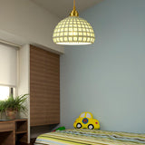 Pink Dome Vintage Stylish Metal Hollow Out Pendant Light Image - 3