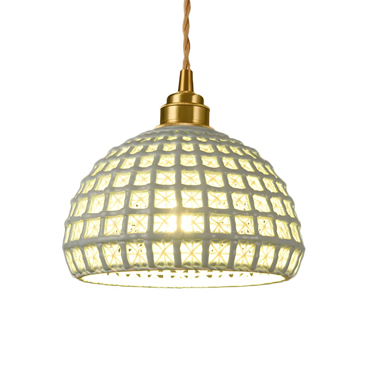 Pink Dome Vintage Stylish Metal Hollow Out Pendant Light Image - 5