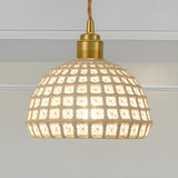 Pink Dome Vintage Stylish Metal Hollow Out Pendant Light Image - 7