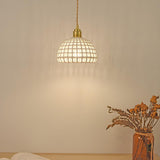 Pink Dome Vintage Stylish Metal Hollow Out Pendant Light Image - 8
