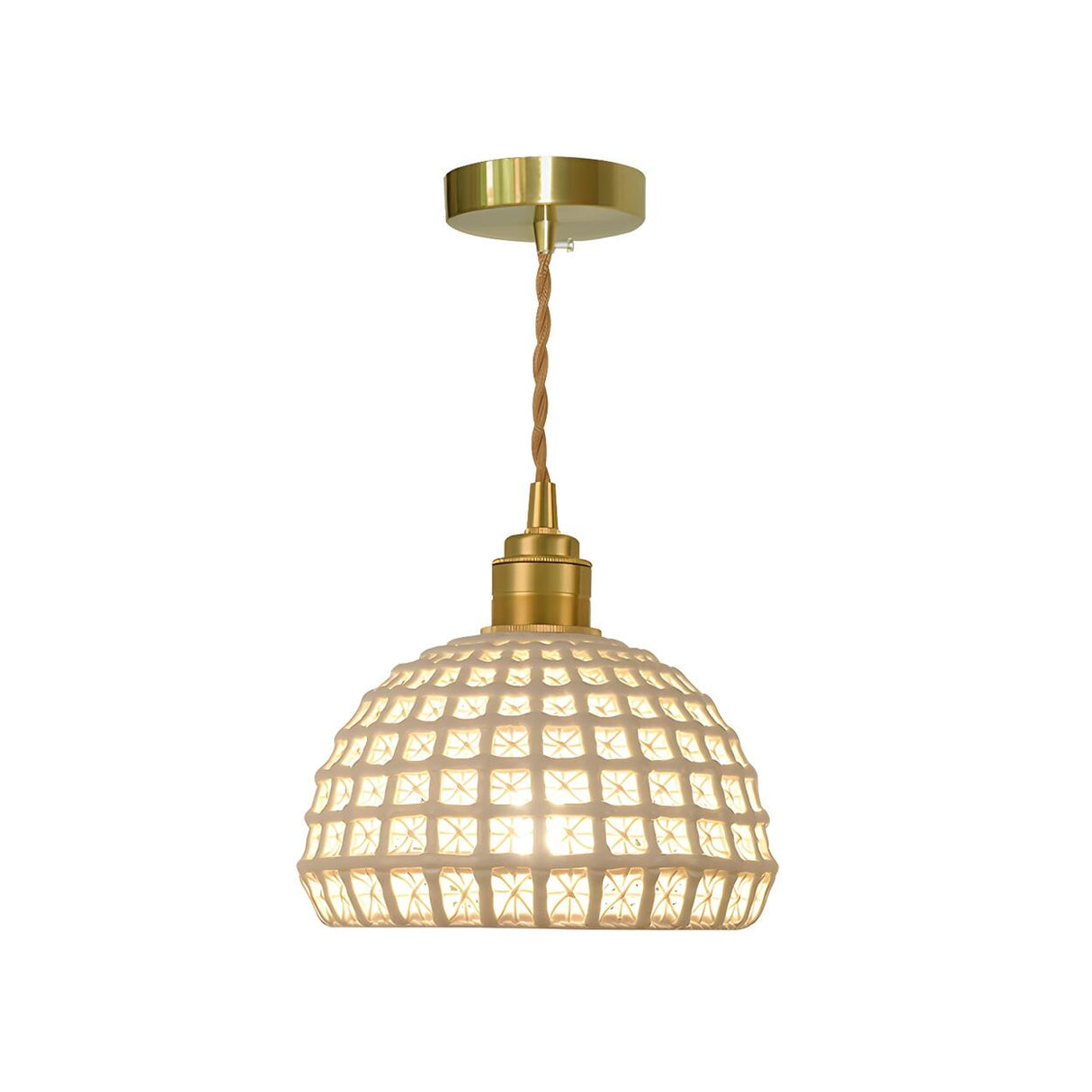 Pink Dome Vintage Stylish Metal Hollow Out Pendant Light Image - 9
