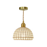 Pink Dome Vintage Stylish Metal Hollow Out Pendant Light Image - 9