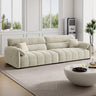 Pink Fabric Cushion Back Pillow Top Arm Extra Long Sofa Image - 13