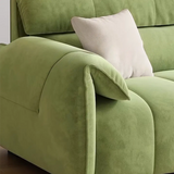 Pink Fabric Cushion Back Pillow Top Arm Extra Long Sofa Image - 14