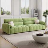Pink Fabric Cushion Back Pillow Top Arm Extra Long Sofa Image - 18