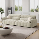 Pink Fabric Cushion Back Pillow Top Arm Extra Long Sofa Image - 6