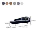 Pink Fabric Upholstered Foam Fill Black Leg Chaise Image - 11