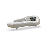 Pink Fabric Upholstered Foam Fill Black Leg Chaise Image - 4