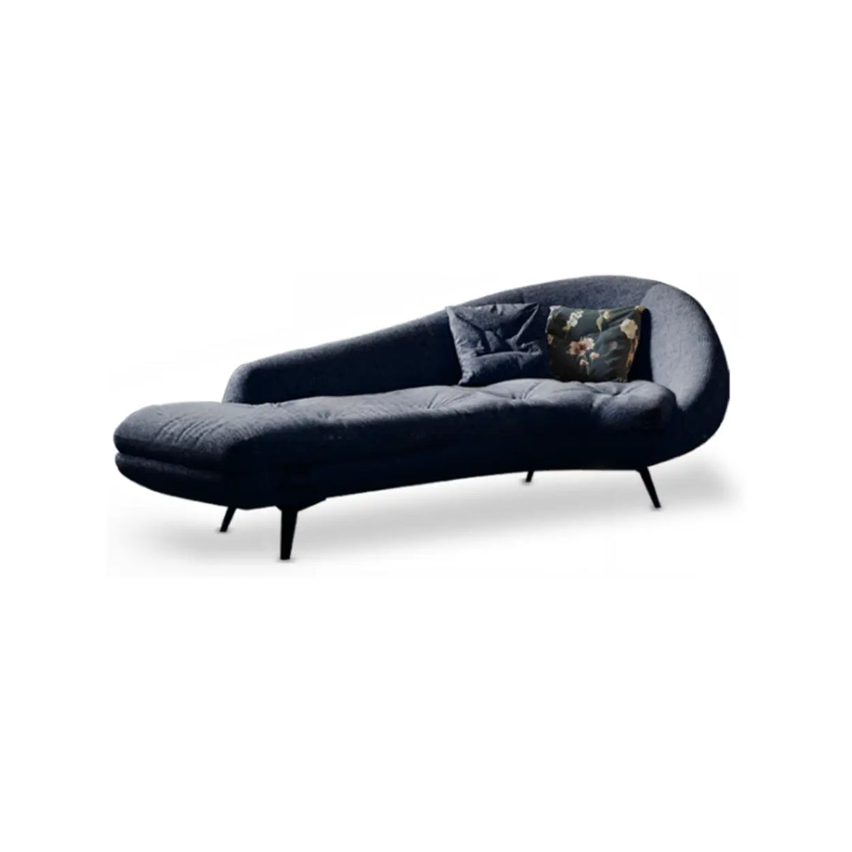 Pink Fabric Upholstered Foam Fill Black Leg Chaise Image - 5