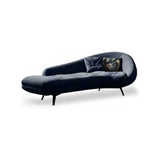 Pink Fabric Upholstered Foam Fill Black Leg Chaise Image - 5