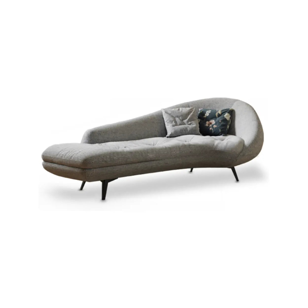 Pink Fabric Upholstered Foam Fill Black Leg Chaise Image - 8