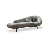 Pink Fabric Upholstered Foam Fill Black Leg Chaise Image - 8