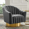 Pink Flannel Sewn Pillow Back Round Base Arm Chair Image - 5