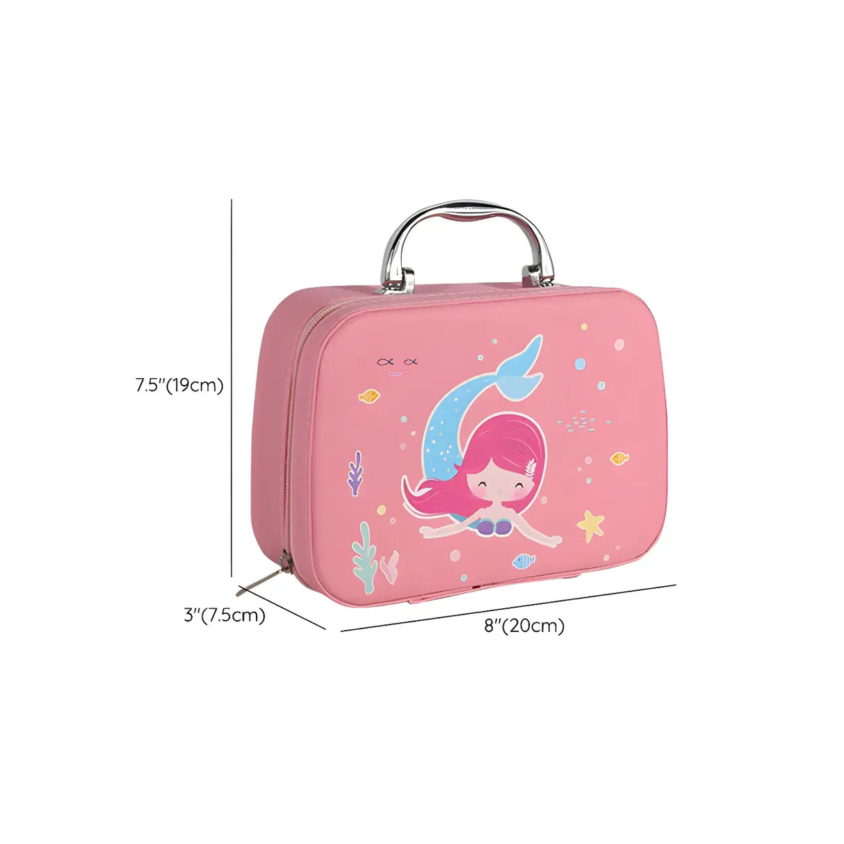 Pink Kids Makeup Vanity Case with Mirror and Storage 